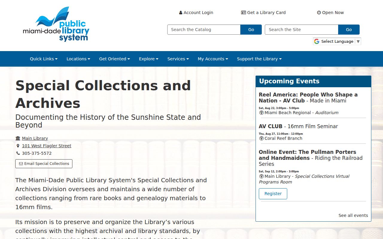 MDPLS Special Collections gateway for Miami Beach historical records