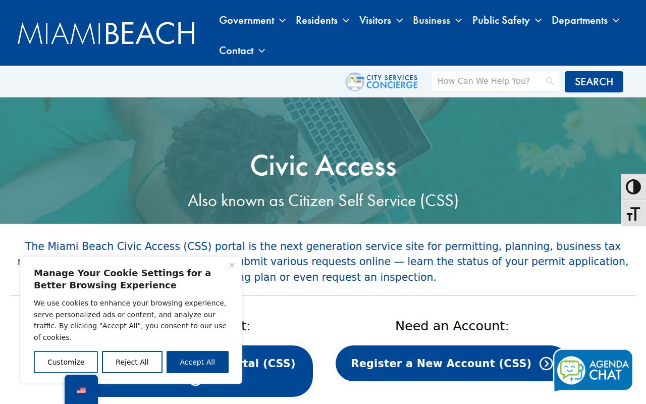 Miami Beach Civic Access permits code cases and licenses gateway
